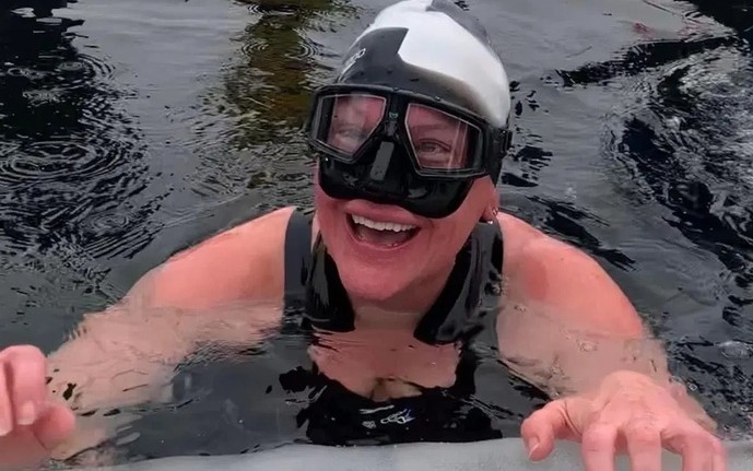 North Berwick-native Mandy Sumner swam about 246 feet under the Norwegian ice.