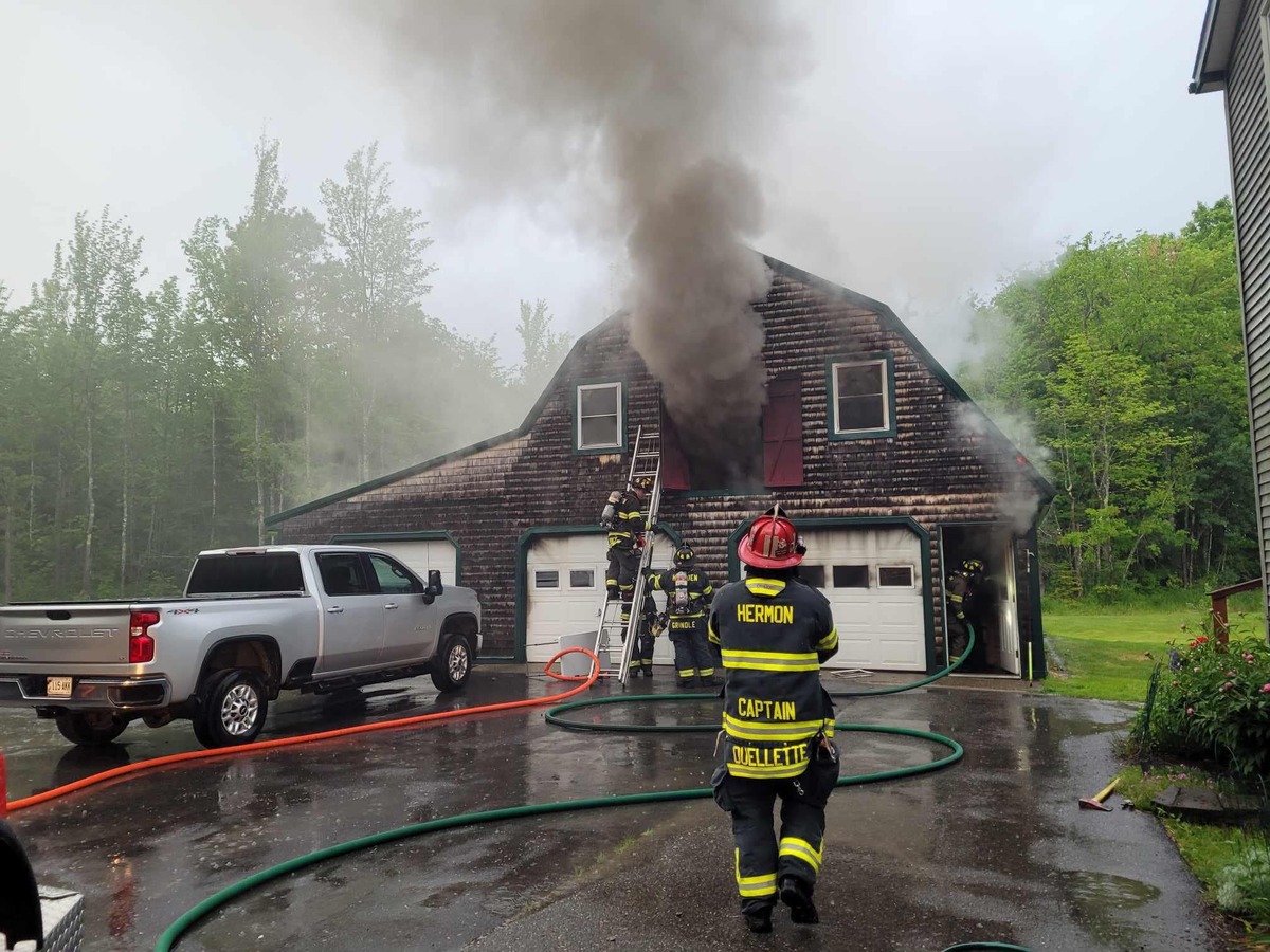 Lightning strike burns Newburgh garage