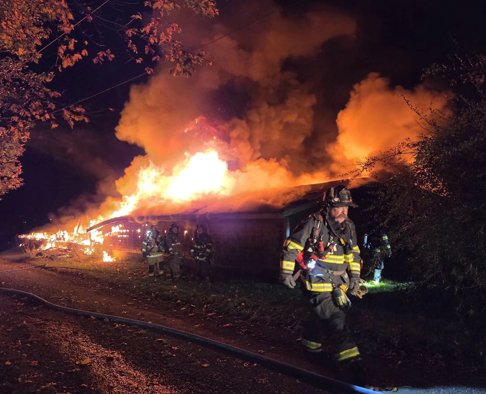 Blaze destroys former chicken barn in Owls Head