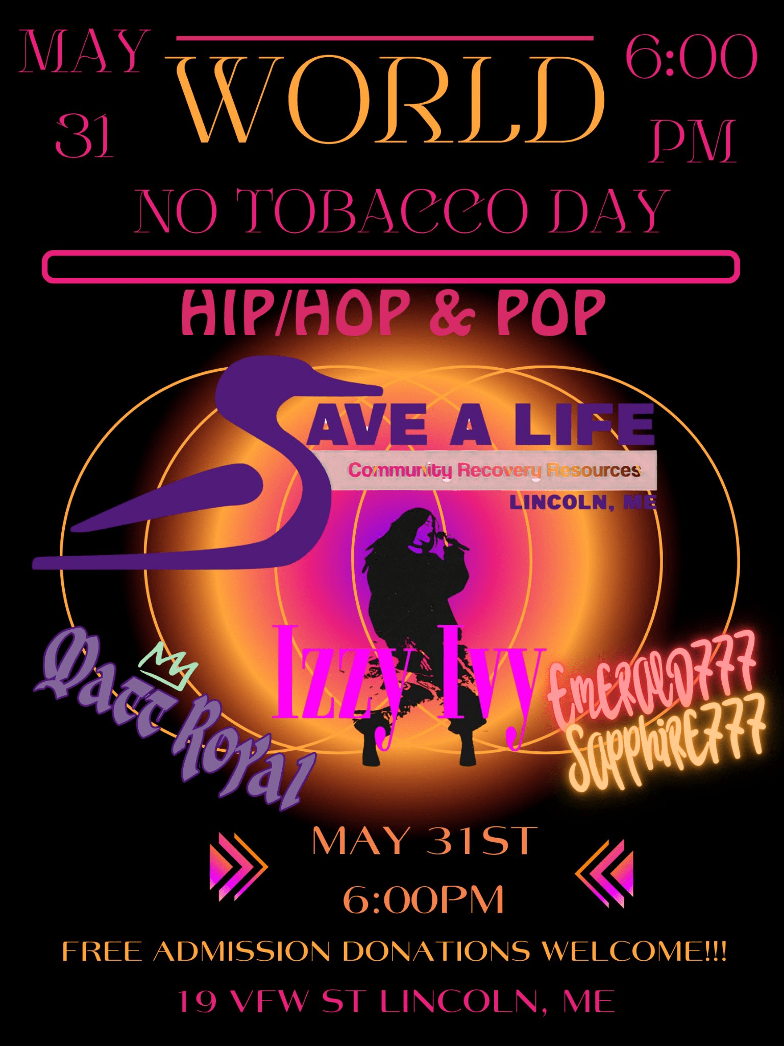 Save a Life Community Recovery Resources hosts World No Tobacco Day Hip-Hop & Pop Showcase