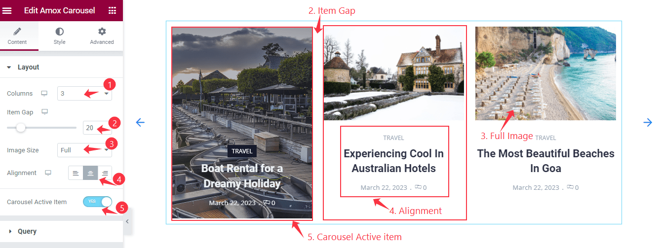 How to use amox carousel widget by ultimate post kit