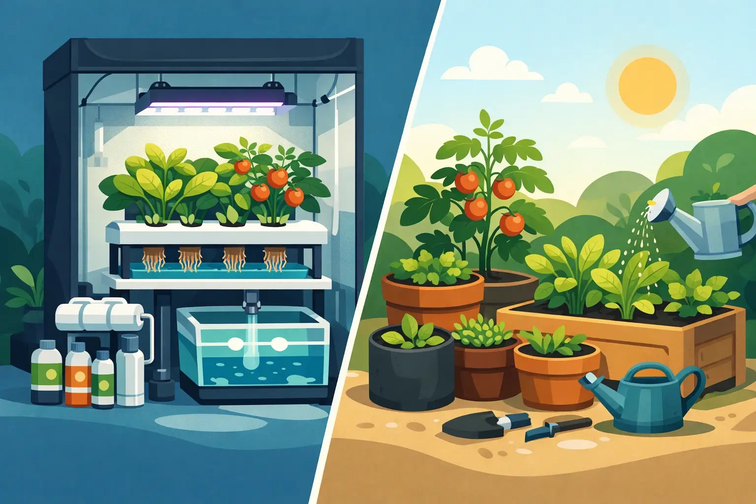 Hydroponics vs Container Gardening Compared