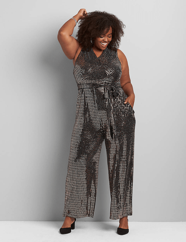 plus size sparkly jumpsuit