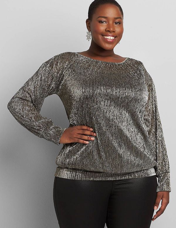 plus size glitzy tops