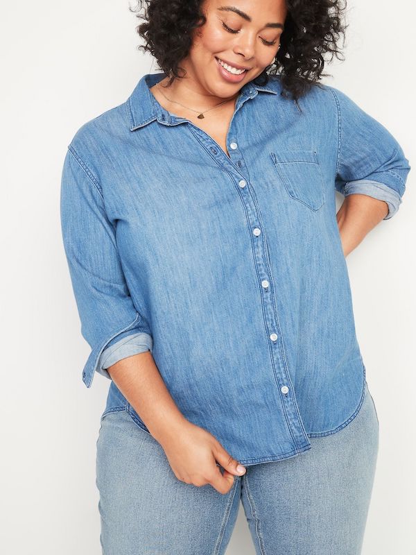 Plus-Size Denim Shirts Shopping Guide 