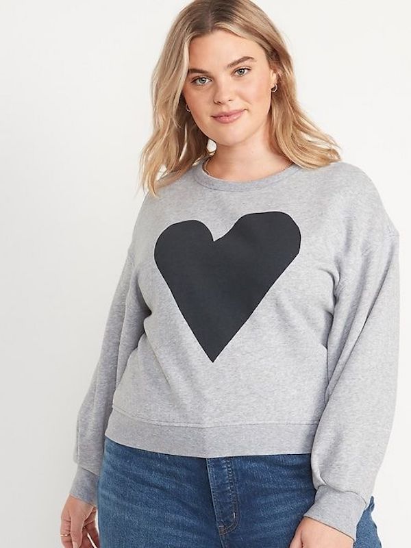 plus size heart sweatshirt