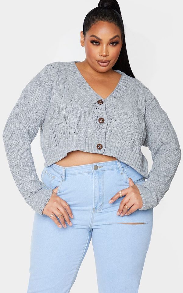 plus size cropped cardigans