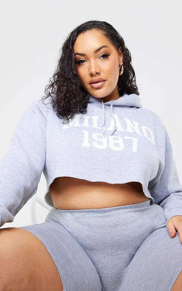 Plus cropped hoodie new arrivals