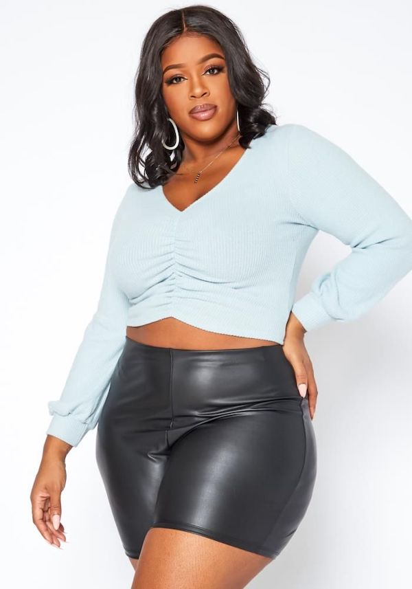 leather shorts plus size