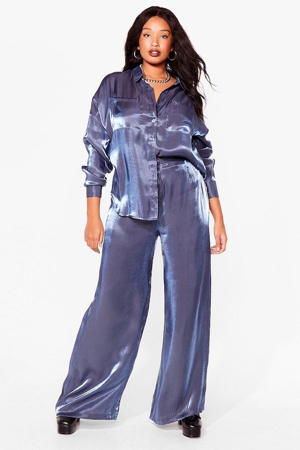 plus size satin pants