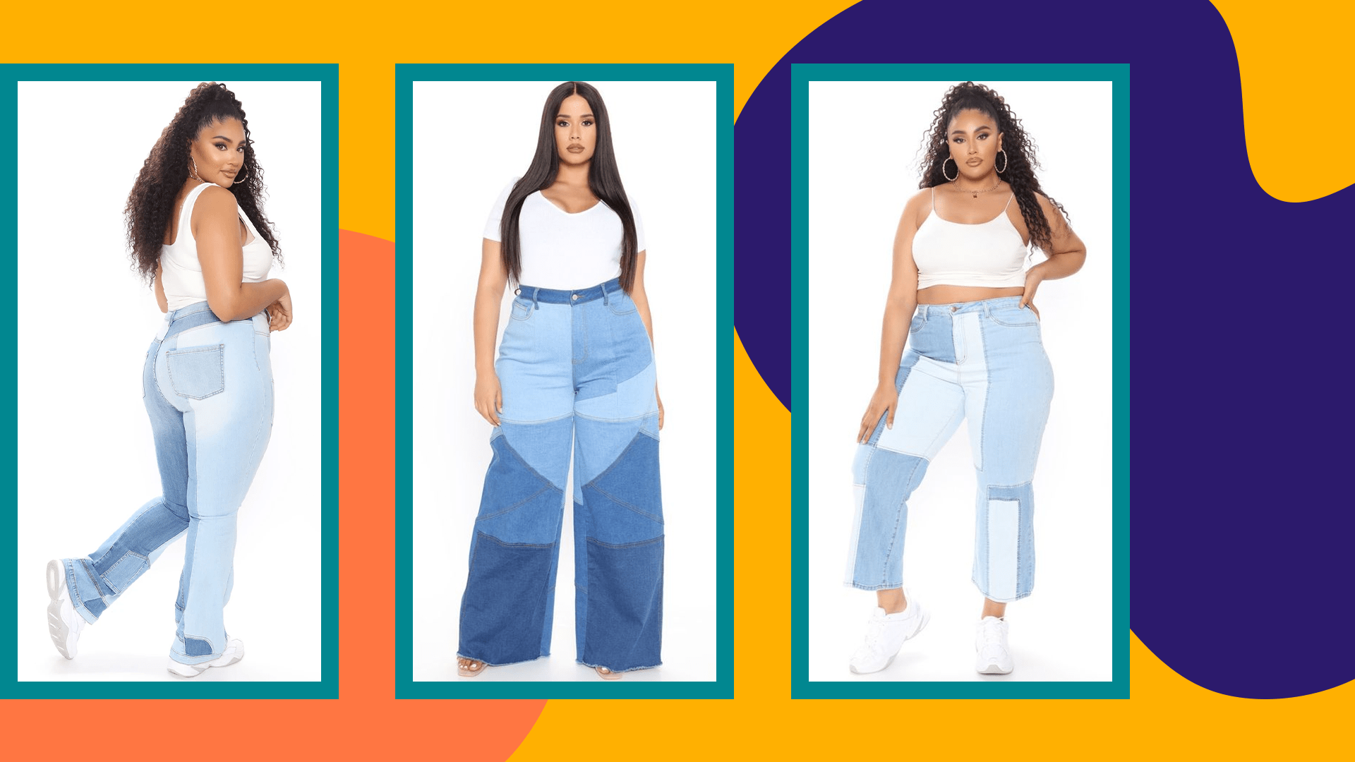 Plus-Size Patchwork Jeans Shopping 