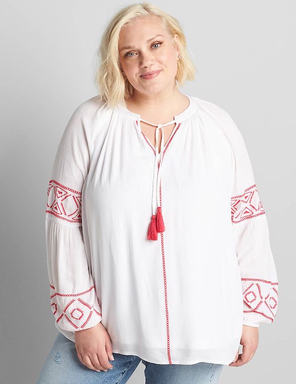 Plus-Size Embroidered Tops Shopping 