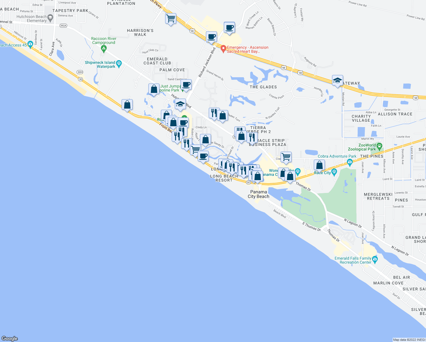 Panama City Beach Condo Map Beachfront Resorts Rentals 31 Panama City Beach Condo Map Maps Database Source 1 