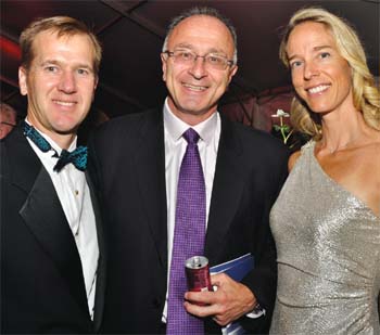 From left: Josh Bryne, Steve Oristaglio, and Allison Bryne were among the guests at the Moondance Gala.