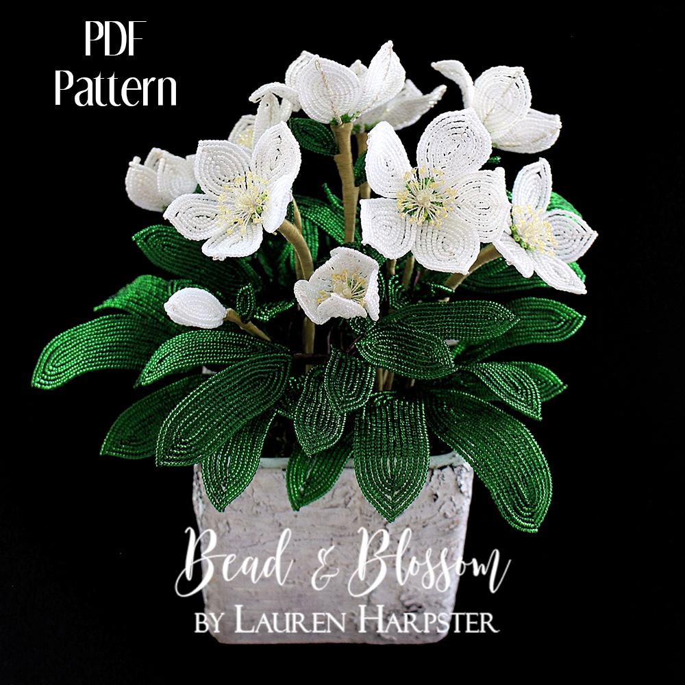 Bead & Blossom - French Beaded Christmas Rose (Hellebore) – PDF