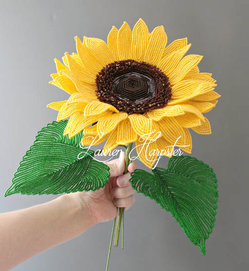 Bead & Blossom french beaded sunflower
