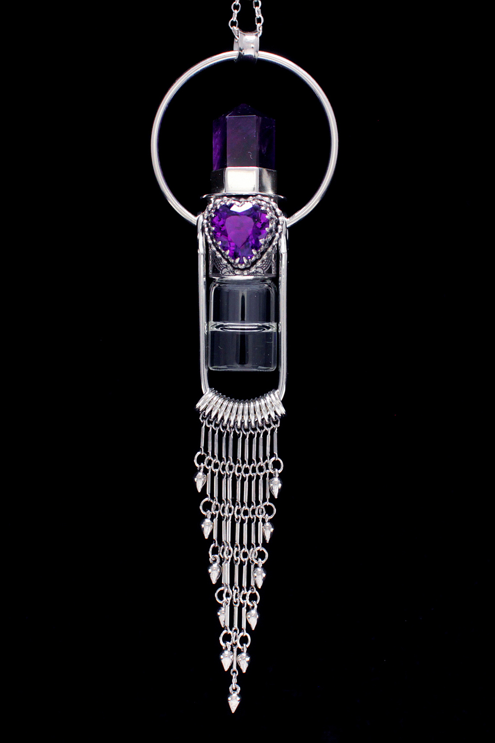 Amethyst Gemstone Rollerball Necklace