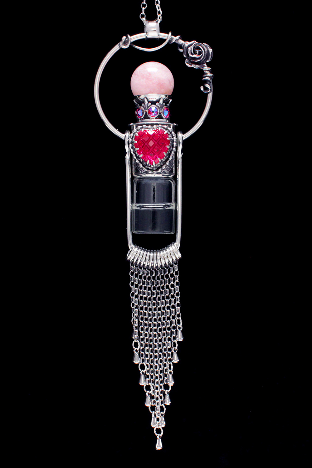 Ruby Gemstone Rollerball Necklace