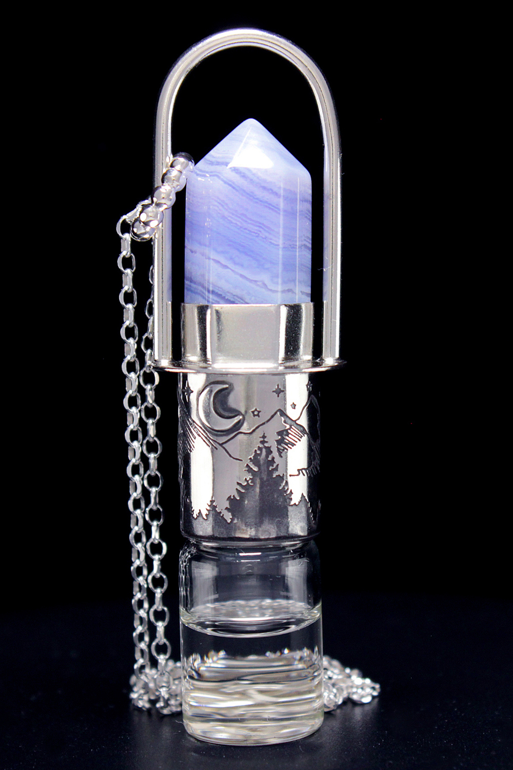 Blue Lace Agate Rollerball Necklace