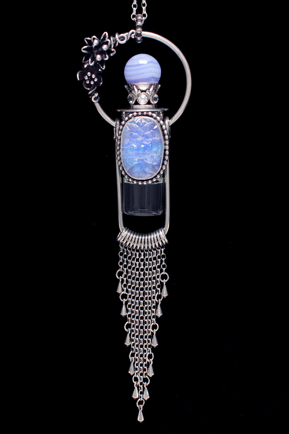 Carved Moonstone Crystal Ball