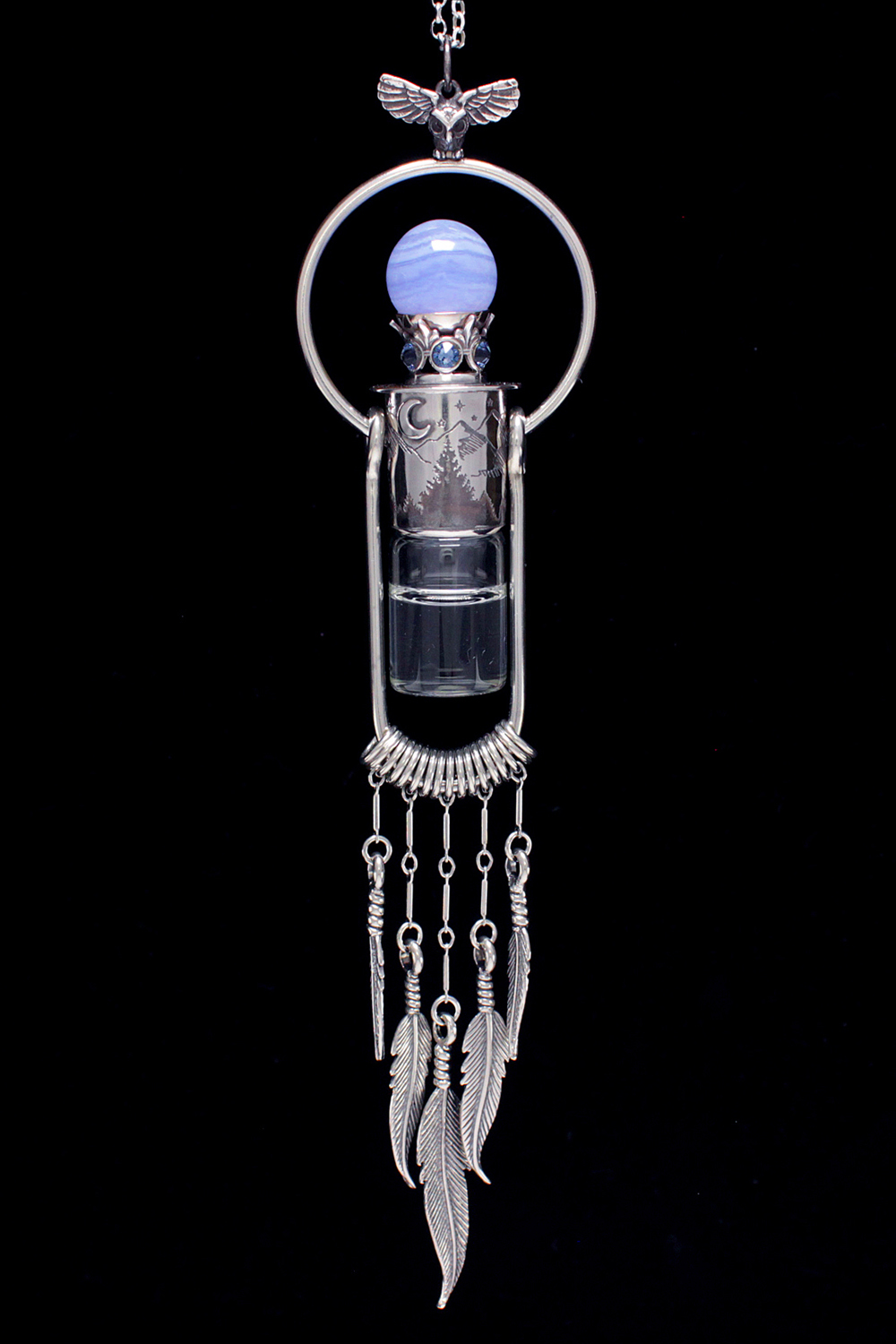 Mystic Mountains Crystal Ball Rollerball Necklace