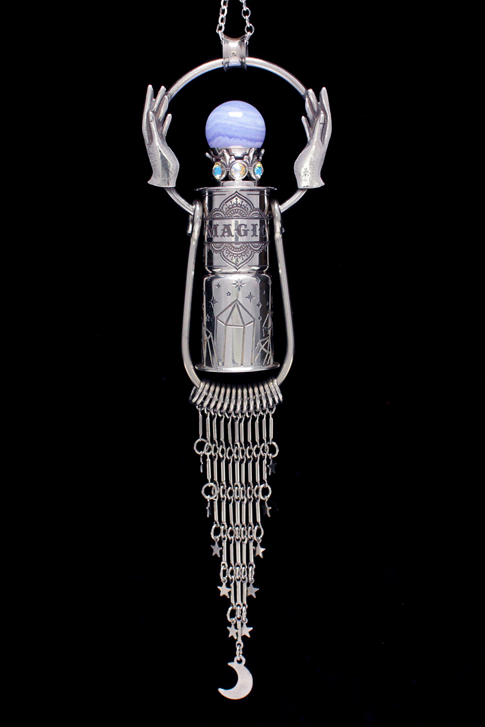 Magic Potion Crystal Ball Full Metal Rollerball Necklace