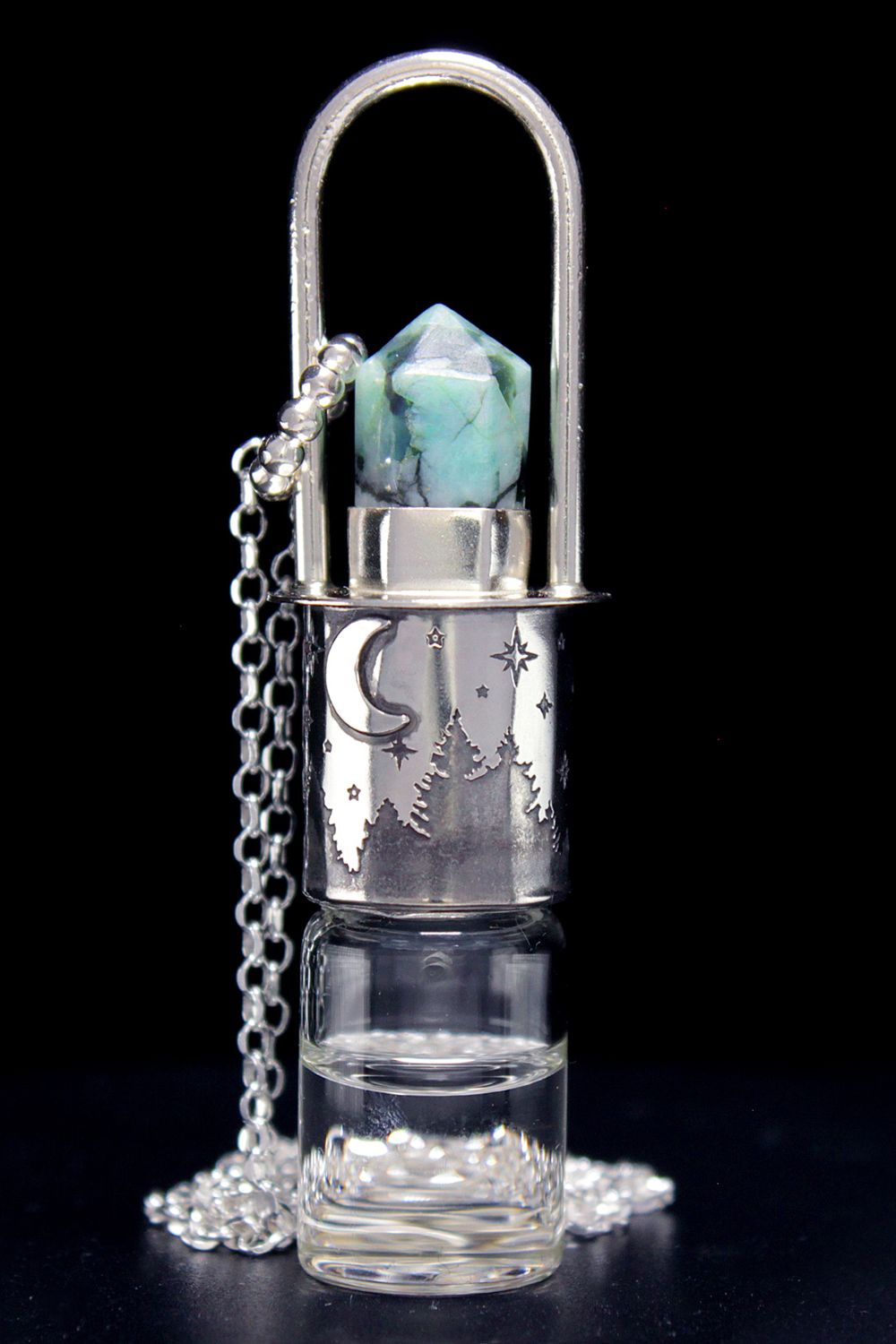 Nocturnal Emerald Rollerball Necklace