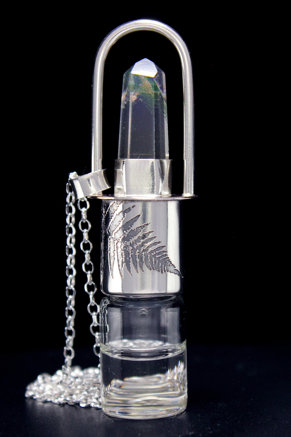 Fern Garden Quartz Rollerball Necklace