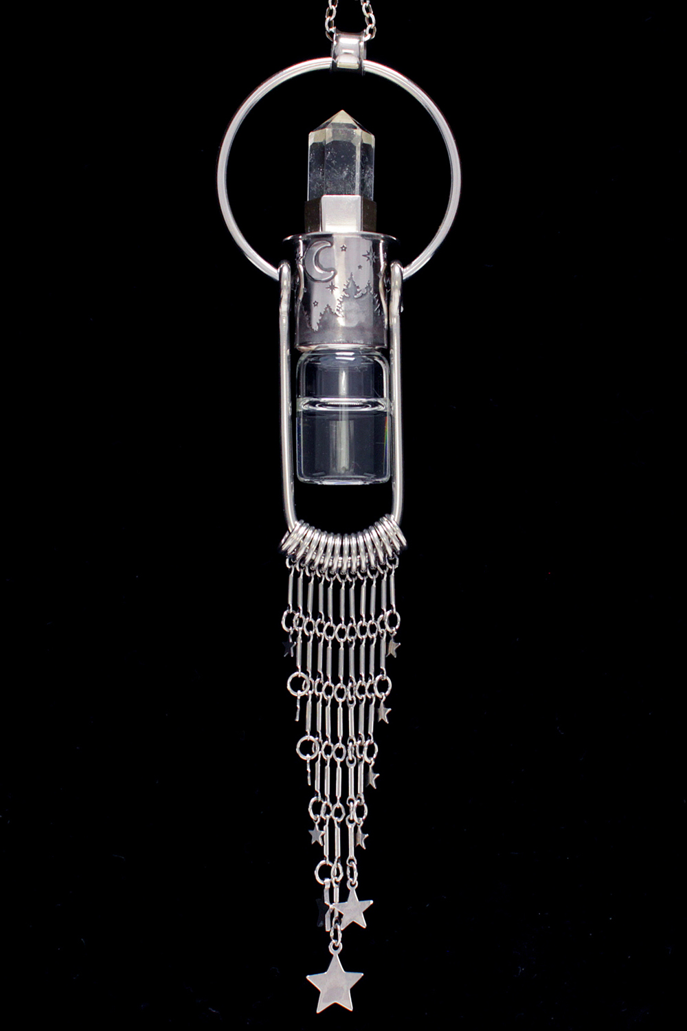 Crystal Fringe Rollerball Necklace
