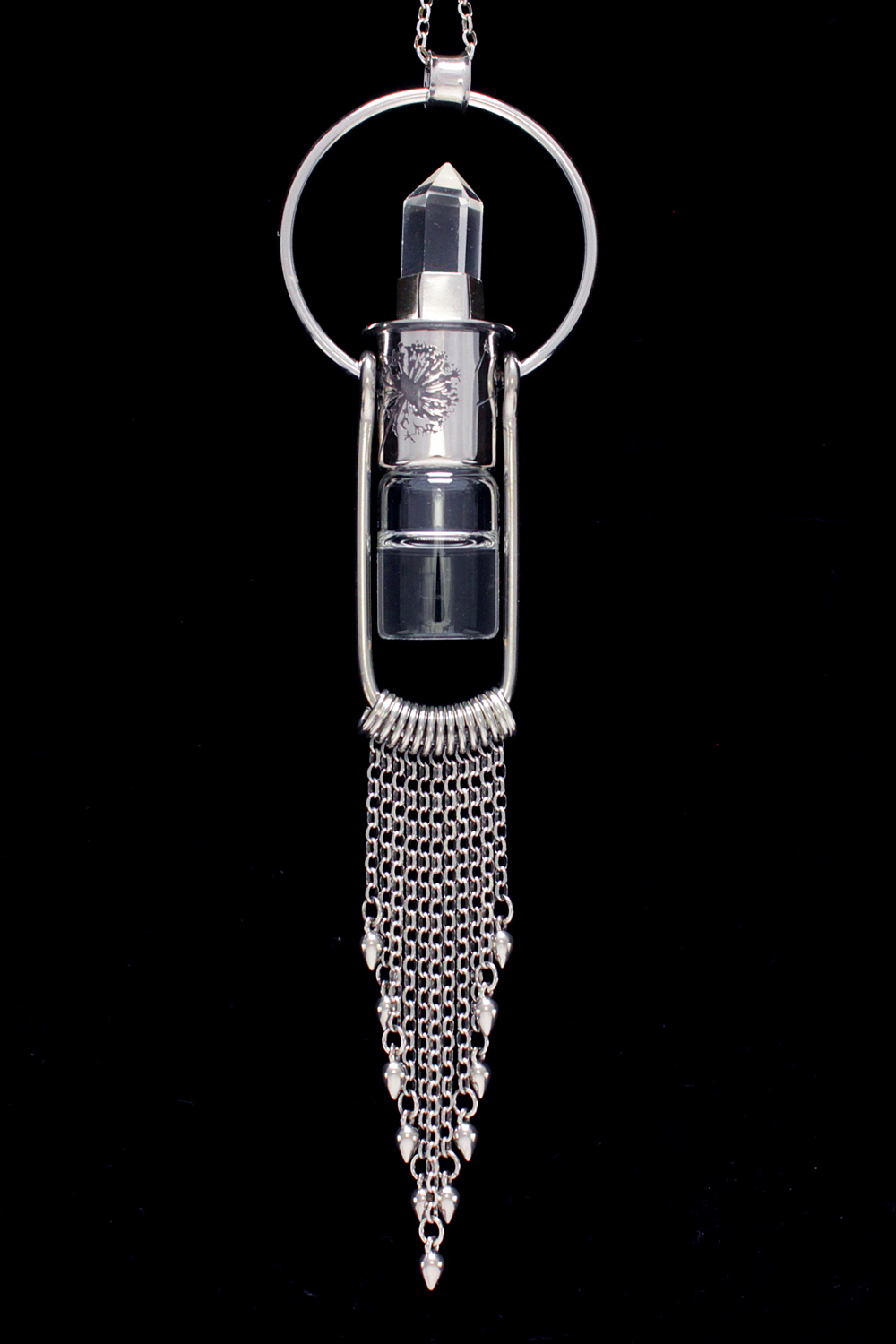 Dandelion Crystal Fringe Rollerball Necklace