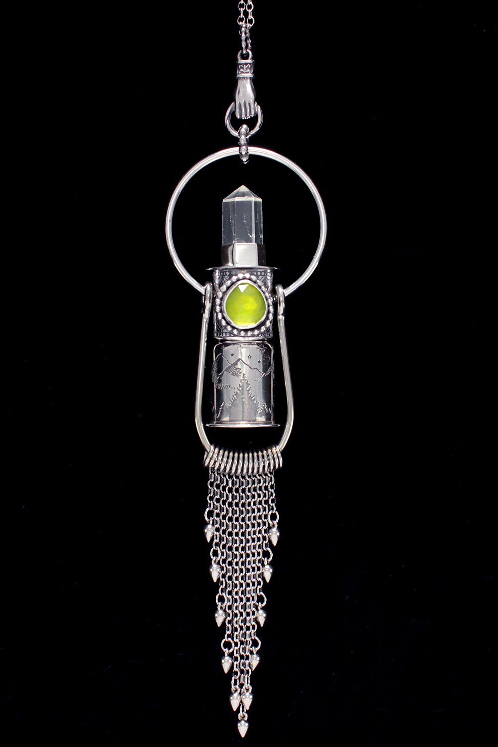 Vesuvianite Full Metal Rollerball Necklace