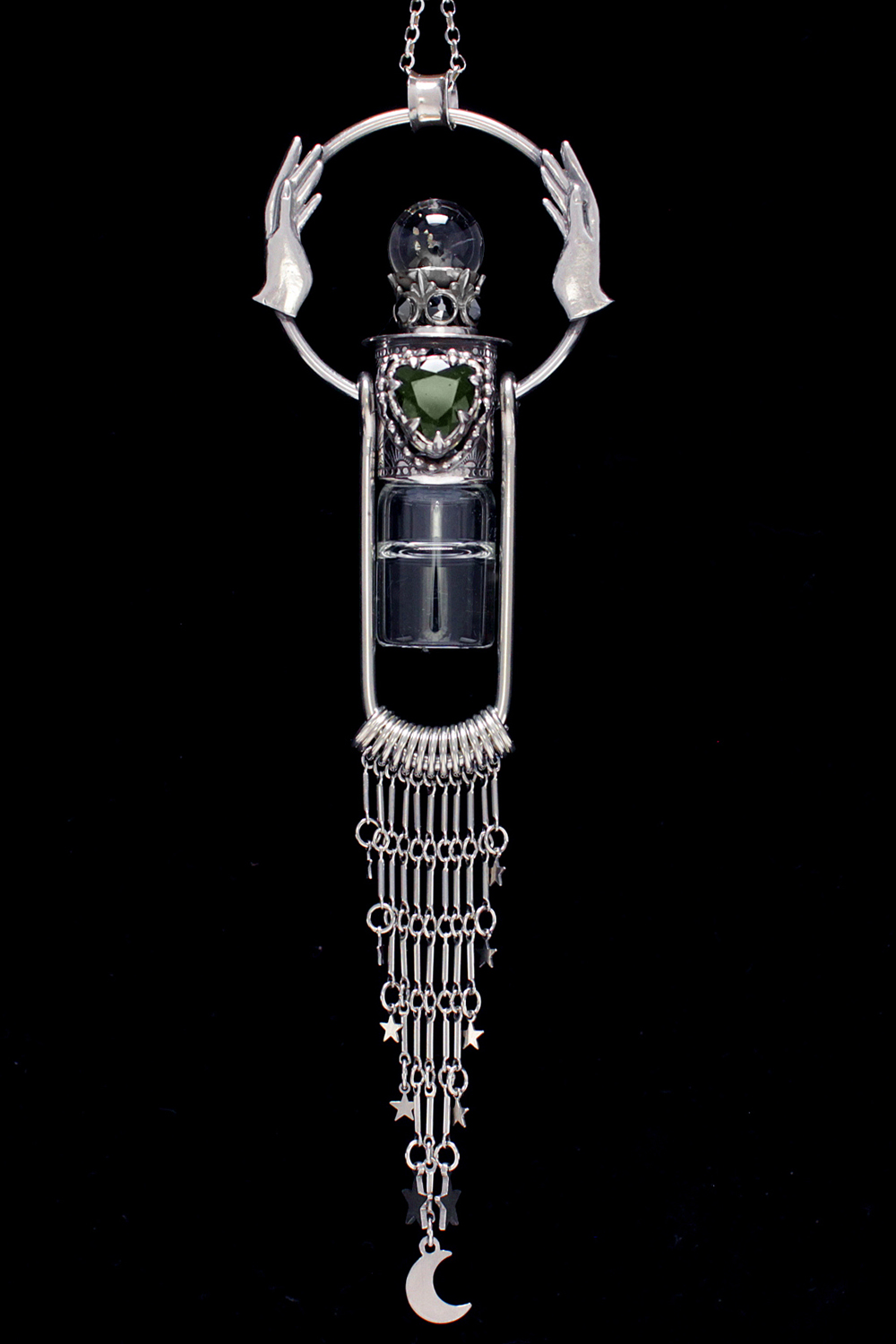 Moldavite Gemstone Rollerball Necklace