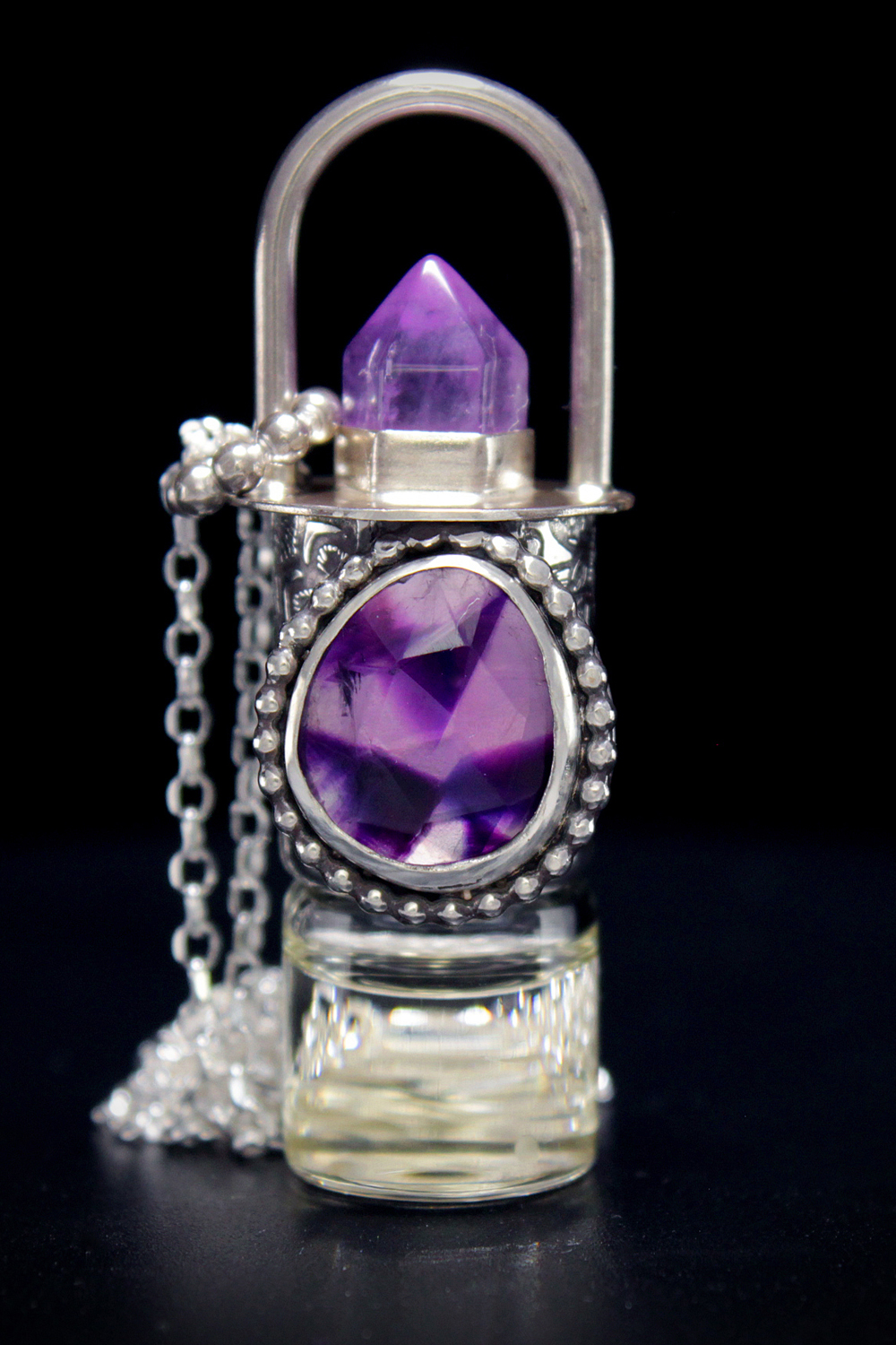 Trapiche Amethyst Mini Rollerball Necklace
