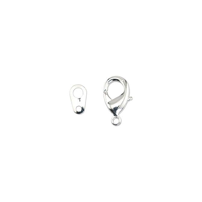 Lobster Claw Clasps and Tag Nickel Free Silver Plate 4pcs
