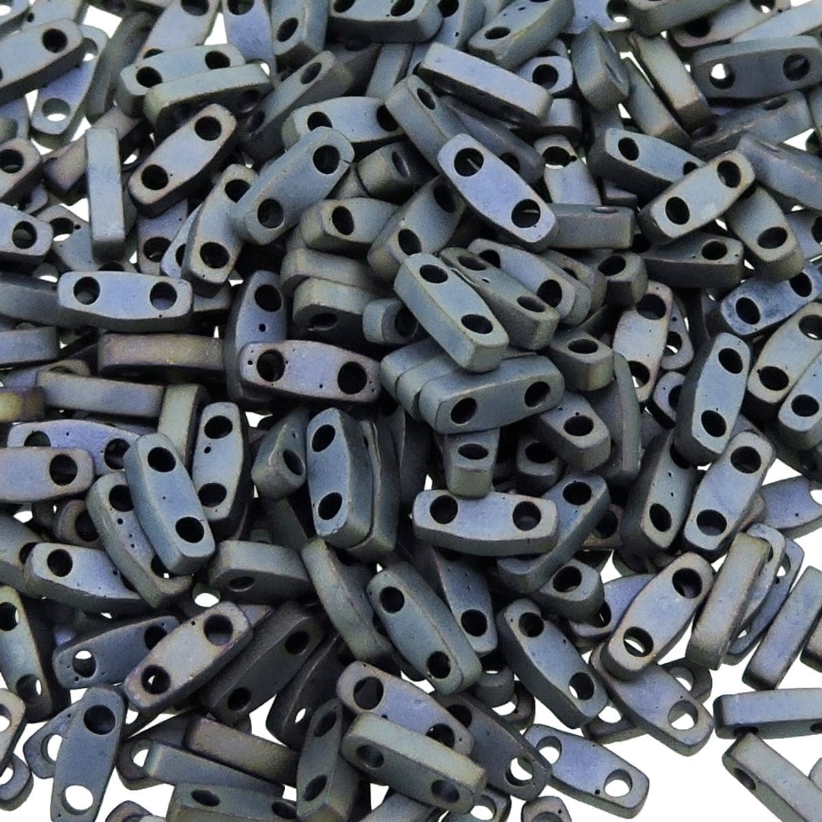 Miyuki Quarter Tila Beads 2-Hole 5x1.5mm Matte Mtlc Silver Grey