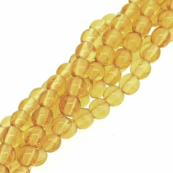 Czech Round Druk Beads 4mm - Medium Topaz 100pcs