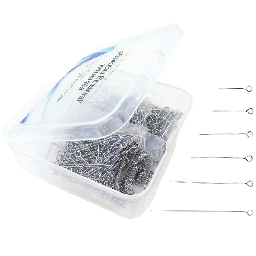 Stainless Steel Eye Pins,  Set of 500pcs, 16 - 50mm, 100pcs/size