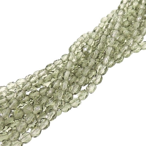 Fire Polished Faceted 4mm Round Beads 100pcs - Black Diamond