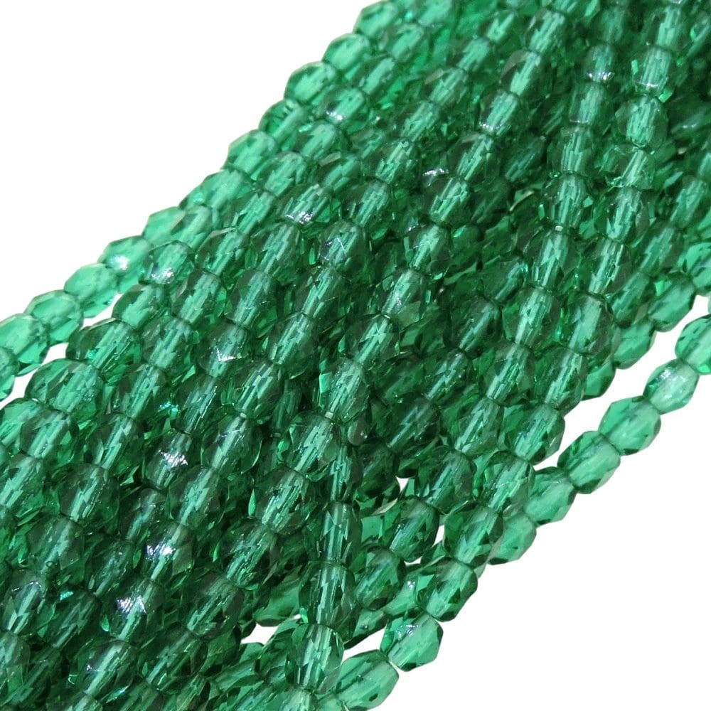 Fire Polished Faceted 4mm Round Beads 100pcs - Zircon