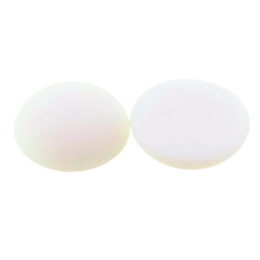 Lunasoft Lucite Cabochon 18mm Round Chalk White Unfoiled