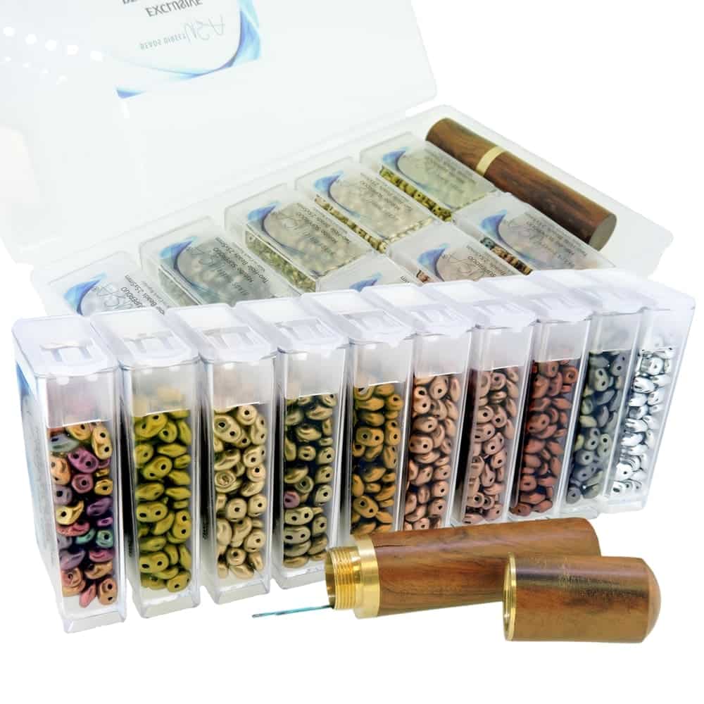 10 Colors, 120GM SuperDuo Beads 5x2.5mm, Mat Metallics Set