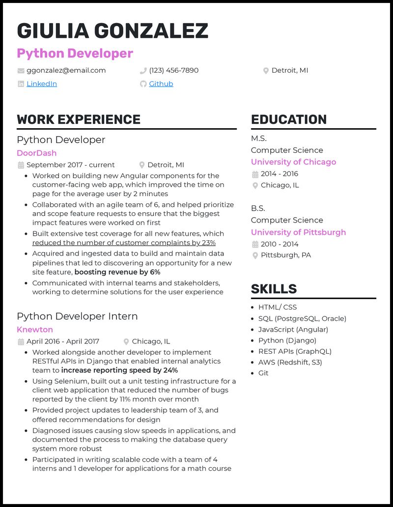 Python Developer Resume Examples 10 Expert Templates Tips - Elegant 8K Space Photos | Free Download
