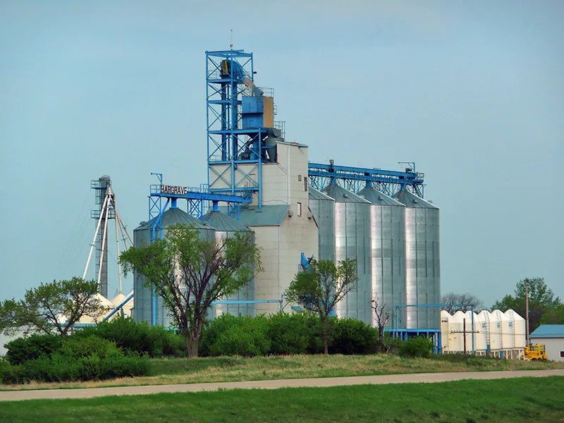 grain elevator with bucket elevators