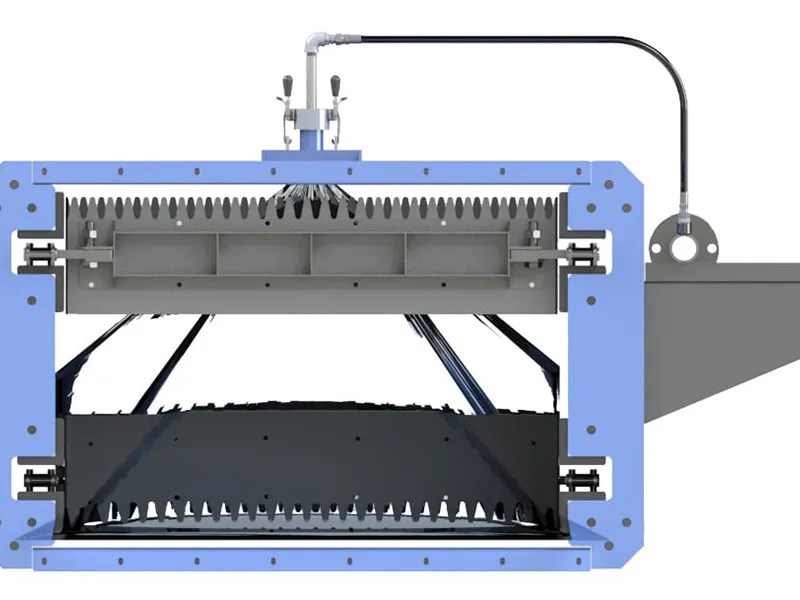 Drag Conveyor Rendering Showing Deluge Splash