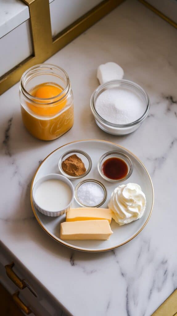 Salted Caramel Eggnog ingredients