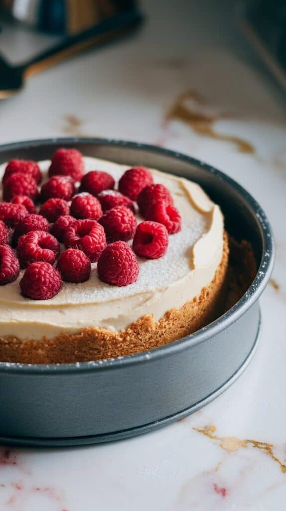 Spread half of the cake batter in the prepared pan. Pour the cream cheese filling evenly over the batter