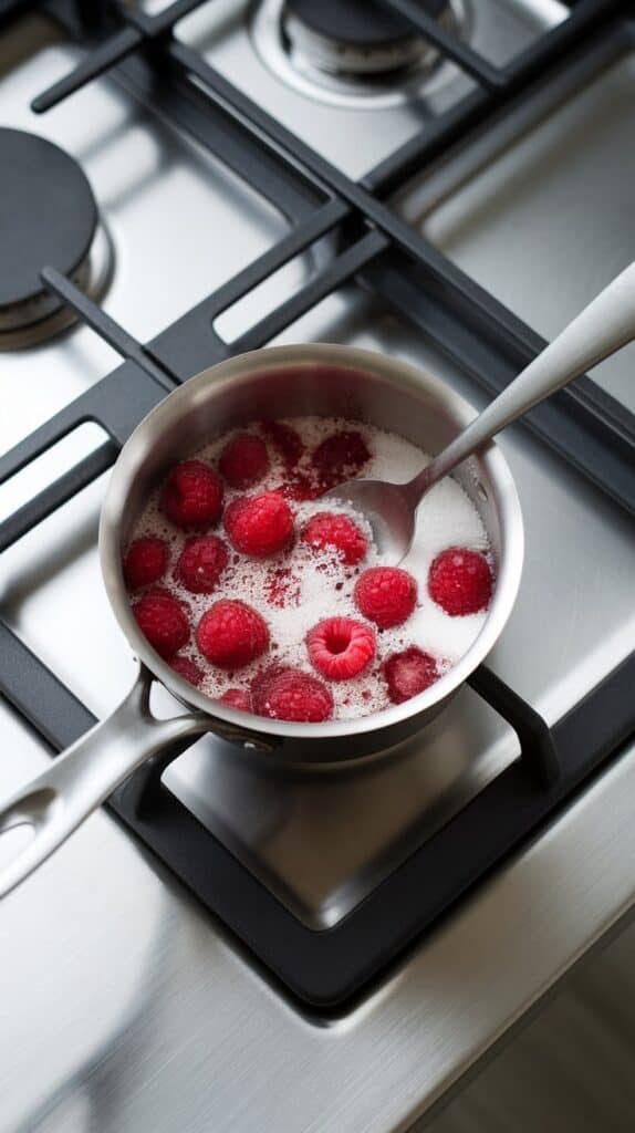 Prepare the raspberry swirl