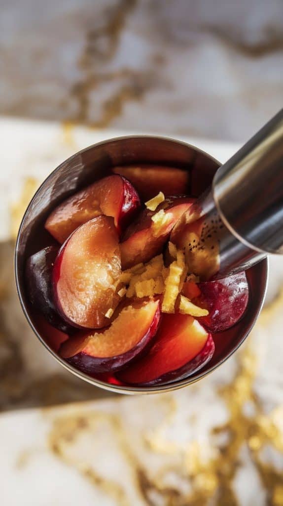 Plum Ginger Gin Sour Cocktail