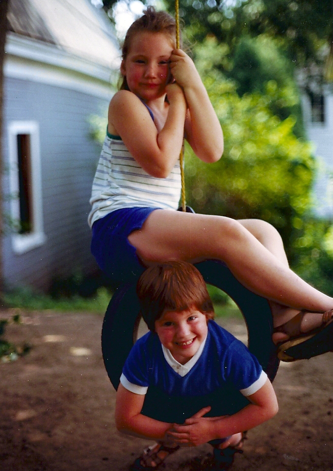 Maureen and I out in the yard
