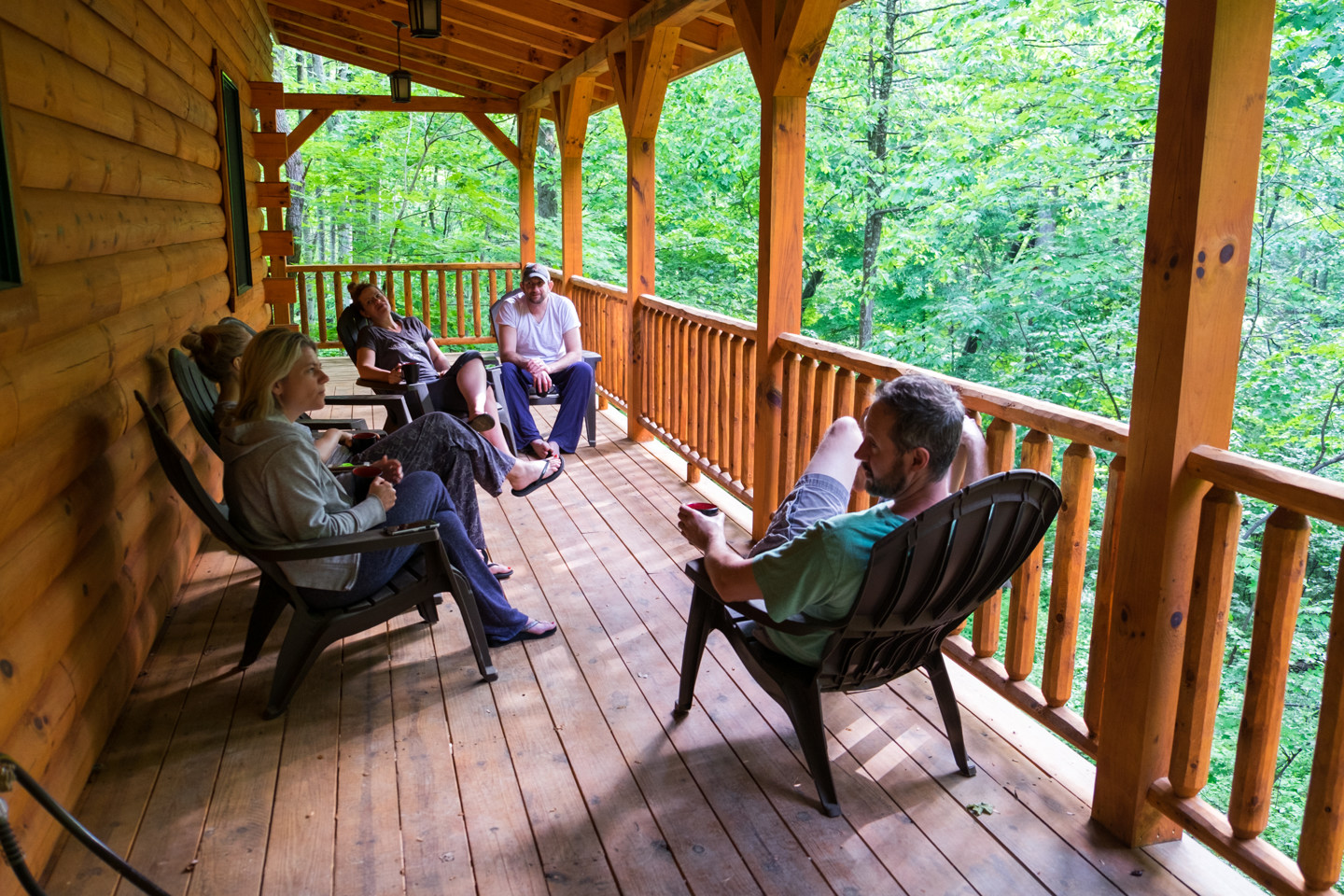 Enjoying another porch at our cabin this weekend